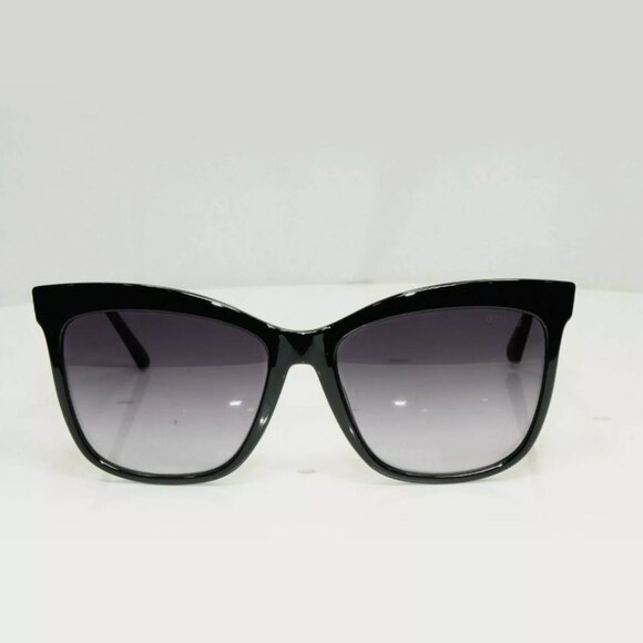 GUESS Womens Sunglasses Square Glossy Black Gradient Smoke - Picture 3 of 6